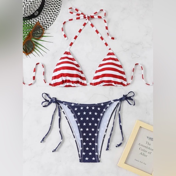 Boutique Other - New Stars & Stripes bikini set women’s bathing suit swimsuit size Small